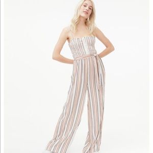 🆕 Aéropostale Stripped Smocked-Bodice Jumpsuit